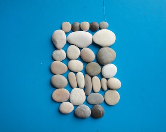 30 gemischte Kieselsteine, Handverlesen, Pebble, Malen, Basteln, Dekorieren, Natursteine