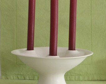 Mid Century White Center Piece Candle Holder