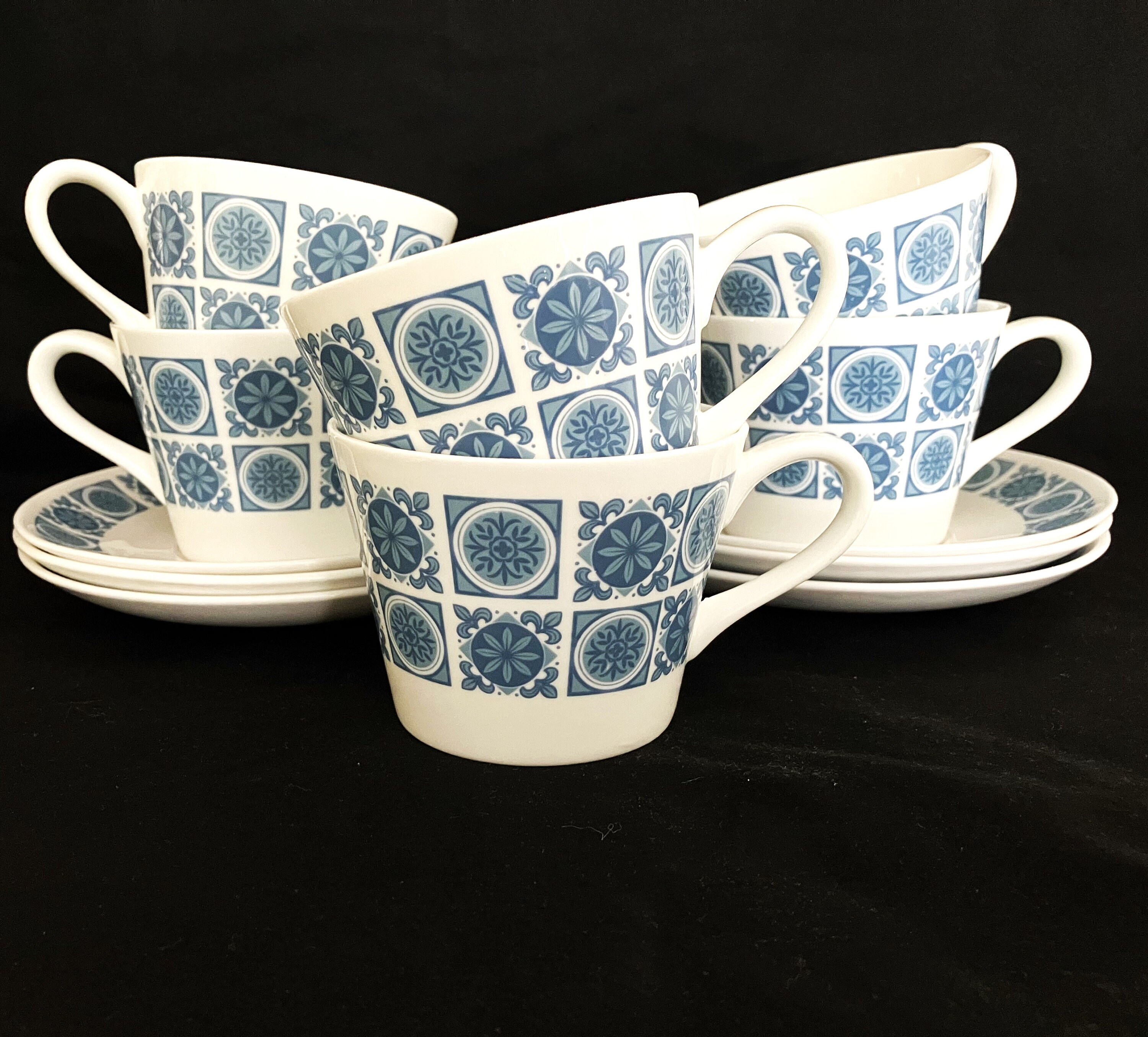 6 Royal Tuscan Charade Cups Saucers