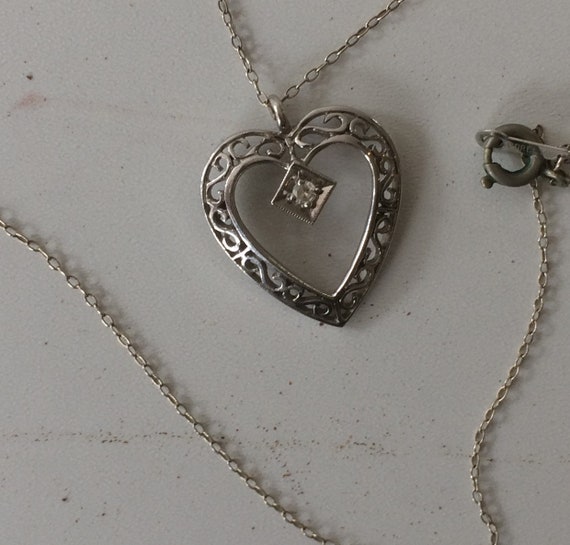 Whit Gold White Sapphire Heart Pendant Necklace - White Sapphire Heart Pendant Necklace Whit Gold White Sapphire Heart Pendant Necklace - White Sapphire Heart Pendant Necklace