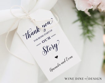 Wedding Thank You Rehearsal Dinner Gift Tag Favor Napkin Tie