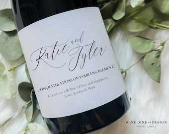 Personalized Engagement Wine or Champagne Label | Engagement Gift Label