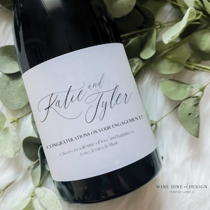 Personalized Engagement Wine or Champagne Label Engagement Gift Label image 1