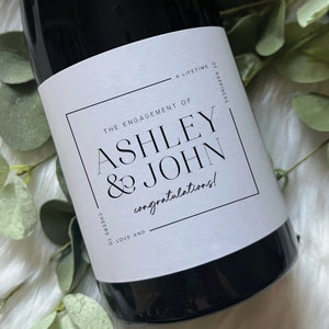 Personalized Wedding or Engagement Champagne or Wine Label | Engagement Gift | Wedding Gift | Wedding Decor