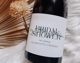 Bridal Shower Wine and Champagne Printed Labels | Bridal Shower Favor | Gift