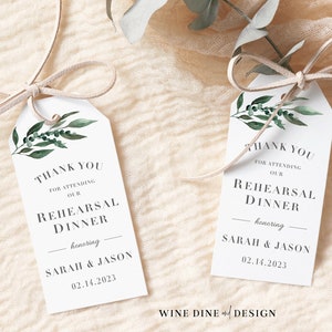 Personalized Rehearsal Dinner | Gift Tag | Thank You Tag