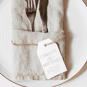 Personalized Rehearsal Dinner Napkin Tag | Rehearsal Dinner Favor Tag