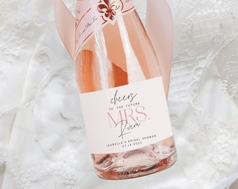 Cheers To The Future Mrs Bridal Shower Champagne Label | Champagne or Wine | Mini or Full Size | Bridal Shower Favor