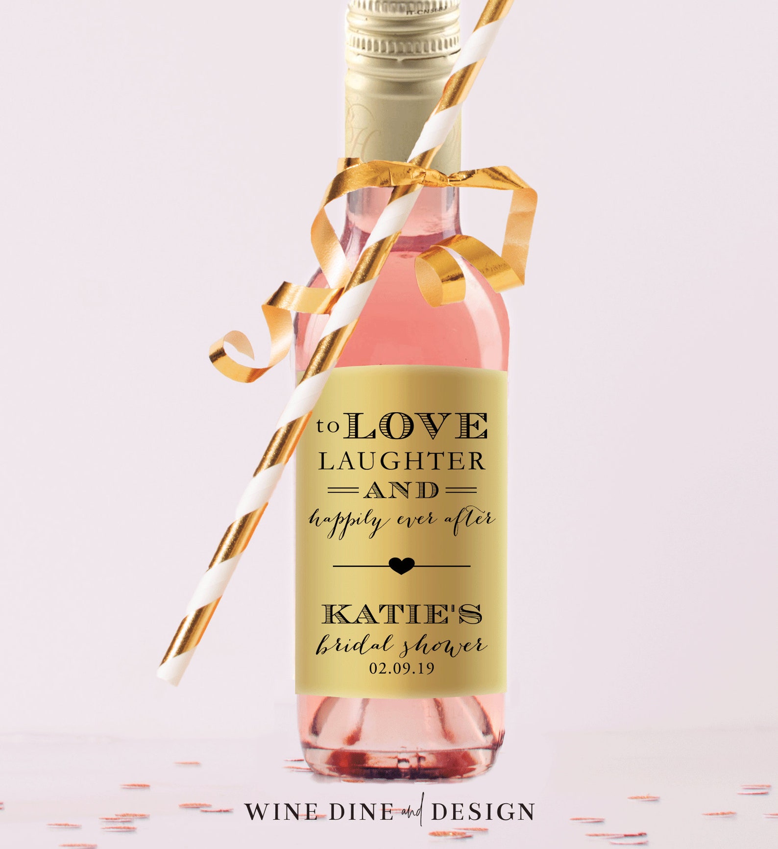 Mini Wine Bottle Labels Bridal Shower Favor Etsy