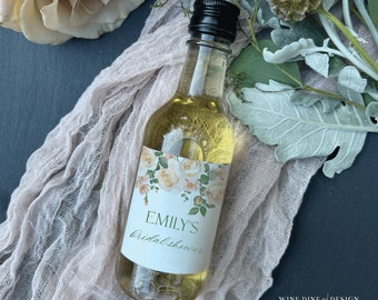 Personalized Mini or Full Size Wine or Mini Champagne Bridal Shower Labels | Bridal Shower | Baby Shower | Garden Party Theme