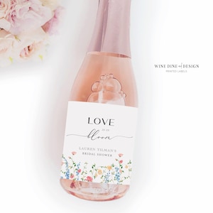 Personalized  Bridal Shower Mini and Full Size Champagne or Wine Label