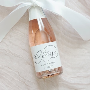 Printed Wedding Favor Labels Mini Champagne or Mini Wine
