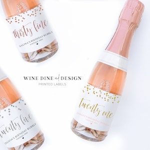 Birthday-21st Birthday Wine Label - Personalized Birthday Label - Twenty One and Legal Birthday Girl Bottle Label - 21st Birthday Gift