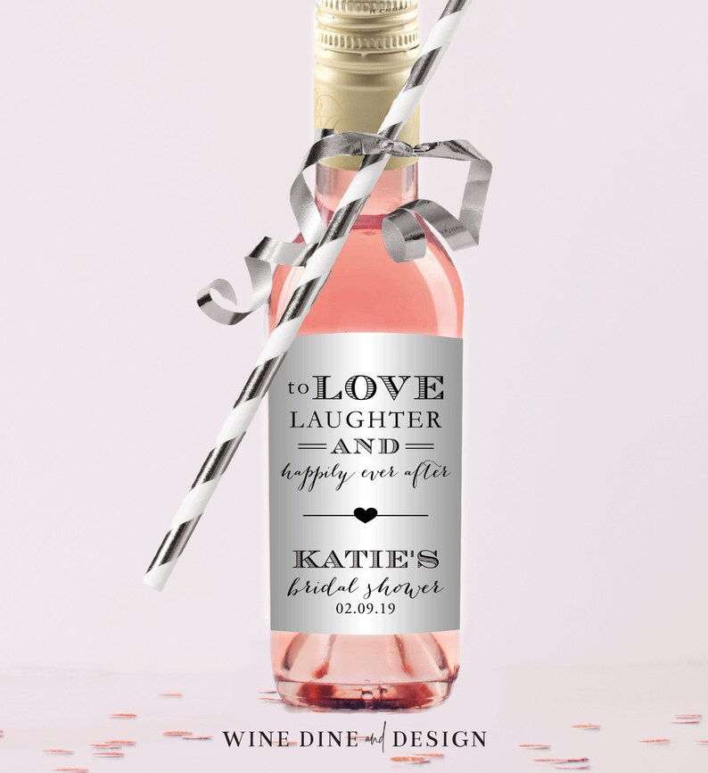 Mini Wine Bottle Labels Bridal Shower Favor Etsy