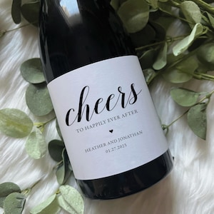 Personalized Cheers Wedding or Engagement Champagne and Prosecco Label