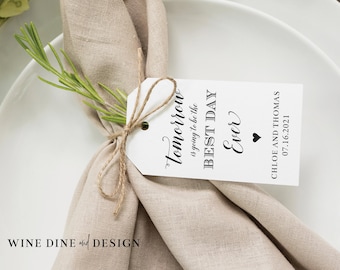 Personalized Rehearsal Dinner Favor Tag, Napkin Ties Table Decor Tag
