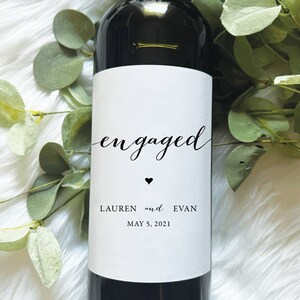 Personalized Engagement Gift | Champagne, Wine or Prosecco Label Label