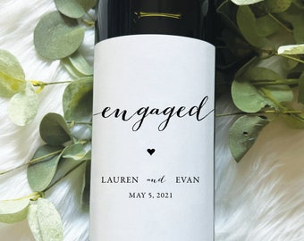 Personalized Engagement Gift | Champagne, Wine or Prosecco Label Label