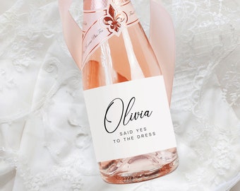 Pairs Well With Saying Yes to the Dress Wine Label, Wedding Dress Shopping  Champagne Labels, Engagement Wine Stickers