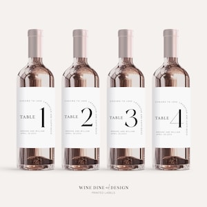 Personalized Wine or Champagne | Wedding Table Numbers