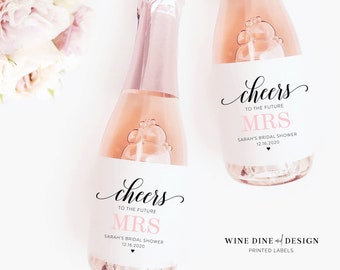 Bridal Shower Champagne Labels: Cheers to Future Mrs.