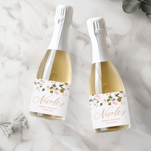 Personalized Bridal Shower  Mini Champagne, Mini Wine or Full Size Champagne or Wine Label Favor