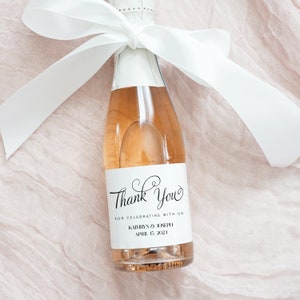 Personalized Thank You Wedding, Birthday, Anniversary Mini Champagne, Full Size Champagne Favor Labels