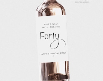 Personalized Birthday Wine Label: Custom Age Gift
