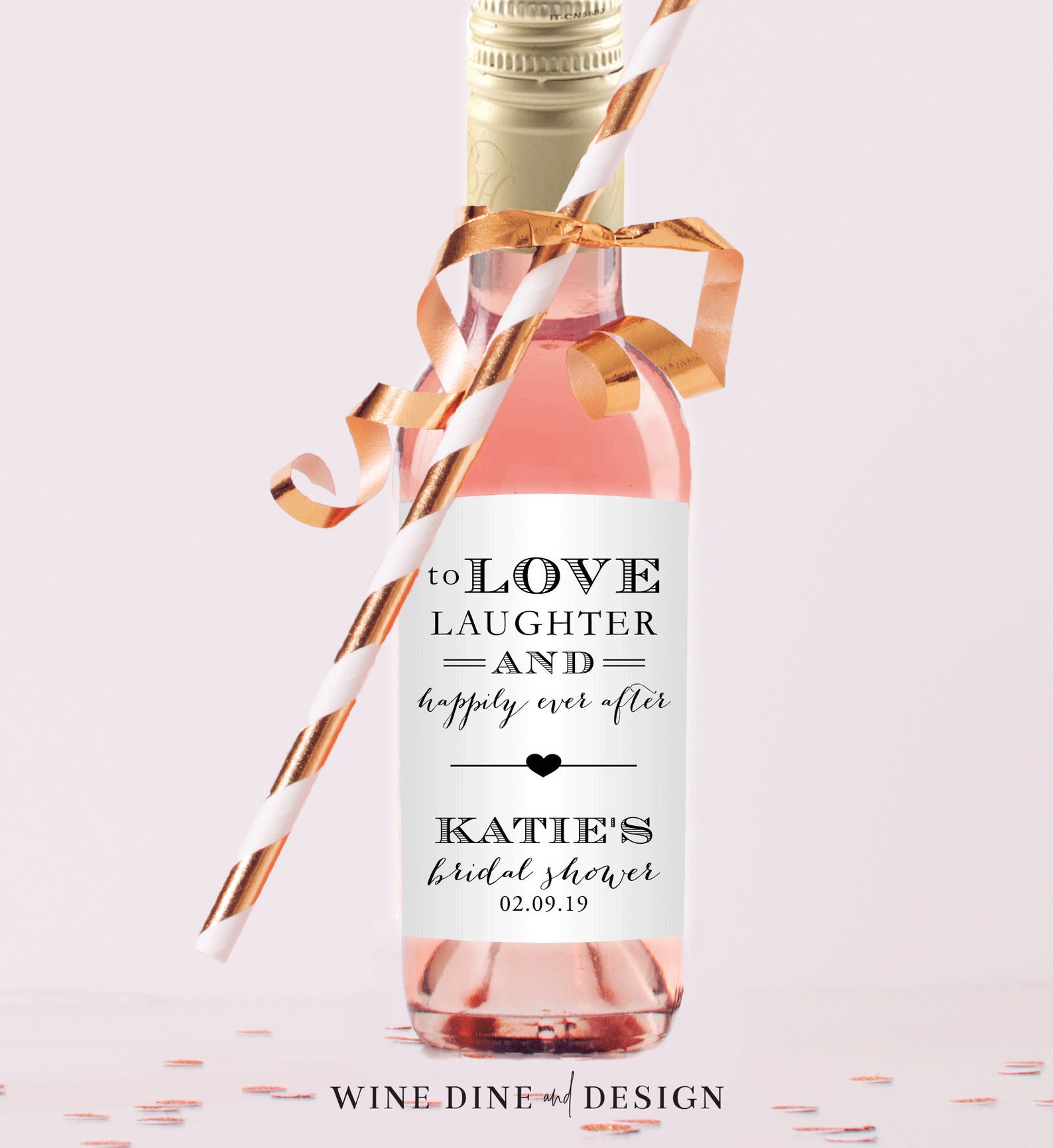 Mini Wine Bottle Labels Bridal Shower Favor Etsy