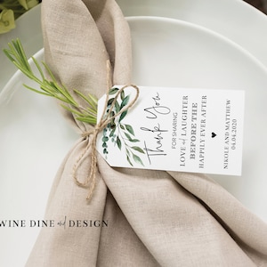 Personalized Rehearsal Dinner Favor Tag,  Napkin Ties Table Decor Tag