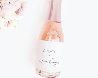 Custom Design Champagne or Wine Label Full Size or Mini labels