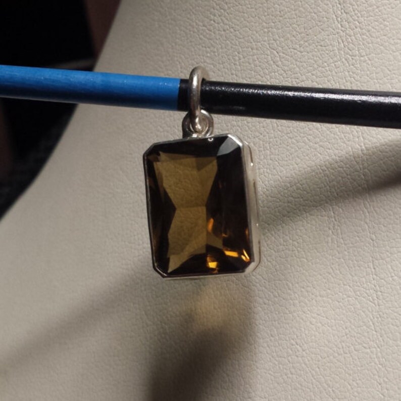 36sil Ladies Handmade Sterling Silver and Royal Quartz Pendant