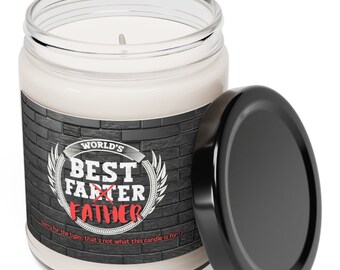 World's Best Farter/Father Scented Soy Candle, 9oz; Funny Father's Day Gift; Gift for Dad