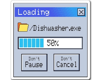 Dishwasher Loading Alert Magnet: Old School Computer Interface Kitchen Reminder; Dishwasher Sign; Kitchen Sign