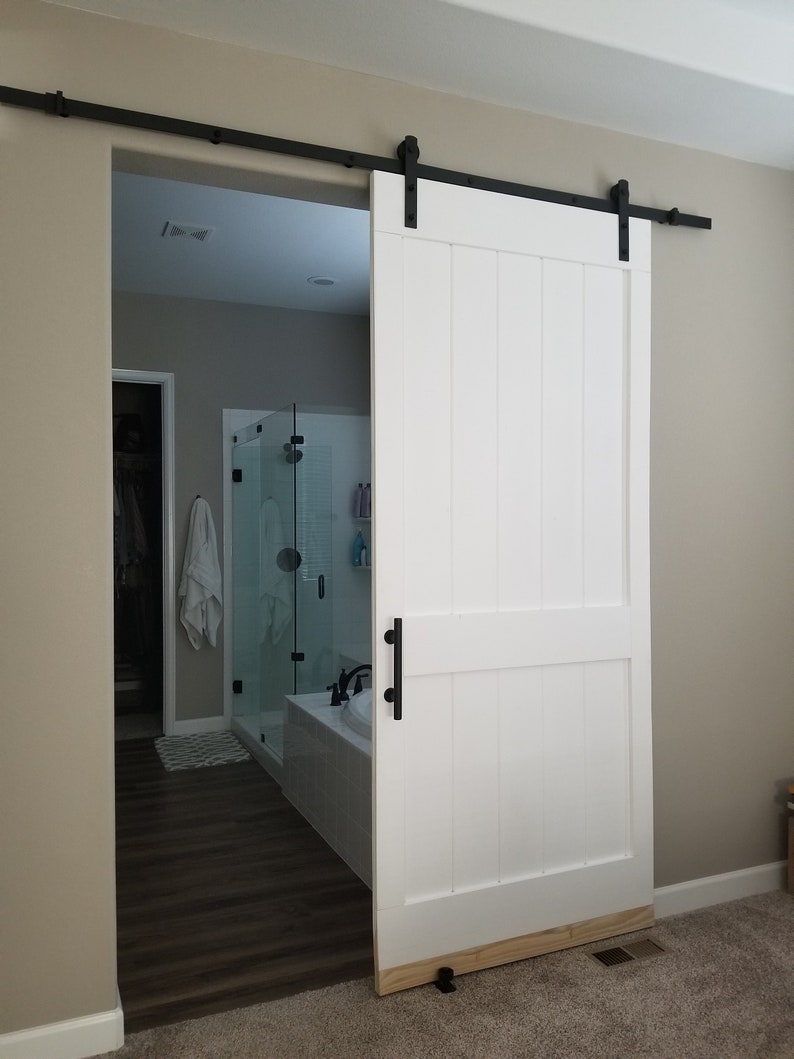 White Modern Sliding Barn Door | Etsy