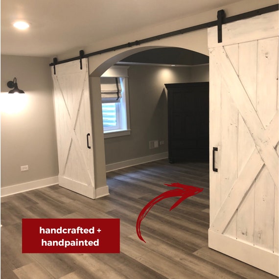 White Wash Barn Doors Customize Your Details Etsy