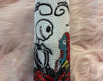 Nightmare inspired couple rhinestone tumbler