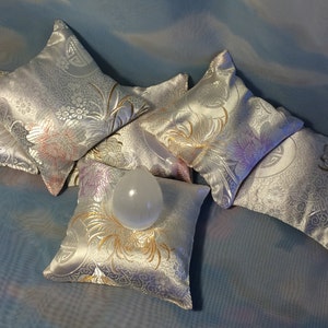 Assorted sizes of Crystal Pillows/Cushions - Nominally 5&#39; x 5&quot; x 2&quot;, Filled with buckwheat hulls, lavender flowers and special beads