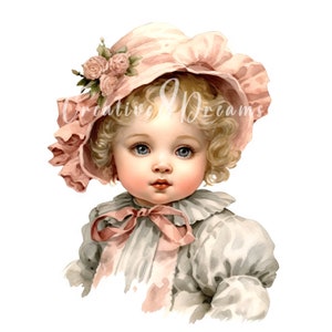 Victorian Baby Girl Clipart Bundle 10 High Quality Watercolor Jpgs ...