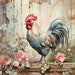 Shabby Chic Rooster in Flower Garden Clipart Bundle 10 High Quality ...