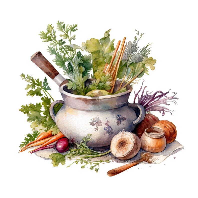 Herbes de cuisine rustiques PNG Clipart Bundle - téléchargement numérique image 11