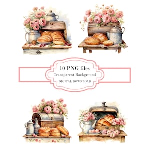 Shabby chique rustieke brooddoos PNG-clipartbundel - digitale download