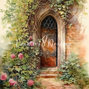 In the Secret Garden Clipart Bundle- 10 hochwertige Aquarell JPGs- Gartenkunst, Handwerk, Journaling, Scrapbook Versorgung, digitaler Download