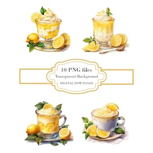 Lemon Posset Dessert PNG Clipart Bundle- Digital Download