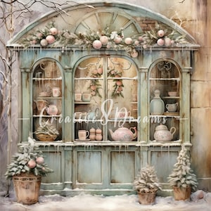 Bundle de cliparts shabby chic pour vitrine de Noël - 10 JPG aquarelles de haute qualité - vacances d'hiver, journalisation, album, téléchargement numérique