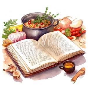 Grandma's Soup Cookbook Clipart Bundle 10 High Quality - Etsy