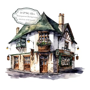 Old Irish Pub PNG Clipart Bundle- Digital Download