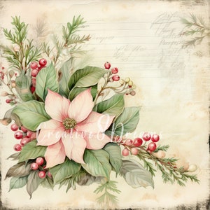 Pink Sage Weihnachten Seite Clipart Bundle - 10 hochwertige Aquarell JPGs - Winterferien, Journaling, Scrapbooking, digitaler Download