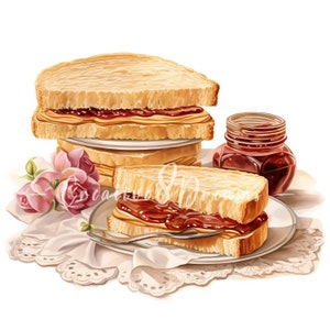Erdnussbutter und Jelly Sandwich Clipart Bundle - 10 hochwertige Aquarell JPGs - Journaling, Scrapbooking, kommerzielle Nutzung digitaler Download