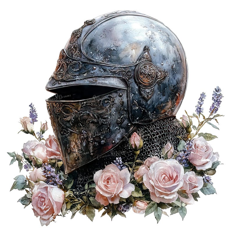 Knight Helmet With Pink Roses PNG Clipart Bundle- Digital Download - Etsy